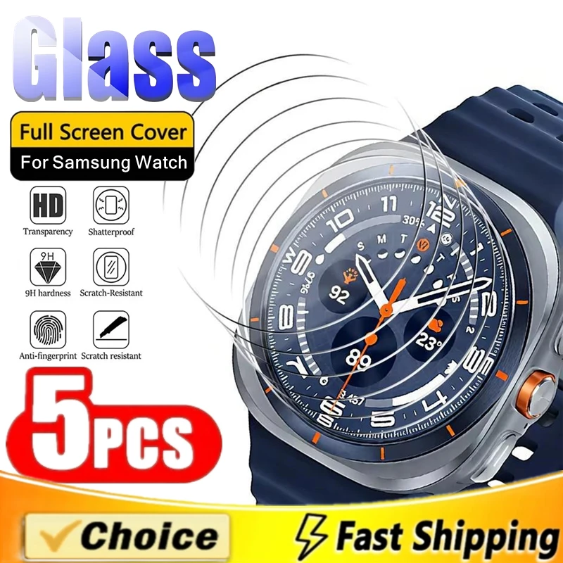 5Pcs 9H Hardness Tempered Glass for Samsung Galaxy Watch 7 Ultra 6 5 4 40 44mm Screen Protector Film for Watch 47 46 5 Pro 45mm 
5Pcs 9H Hardness Tempered Glass for Samsung Galaxy Watch 7 Ultra 6 5 4 40 44mm Screen Protector Film for Watch 47 46 5 Pro 45mm
