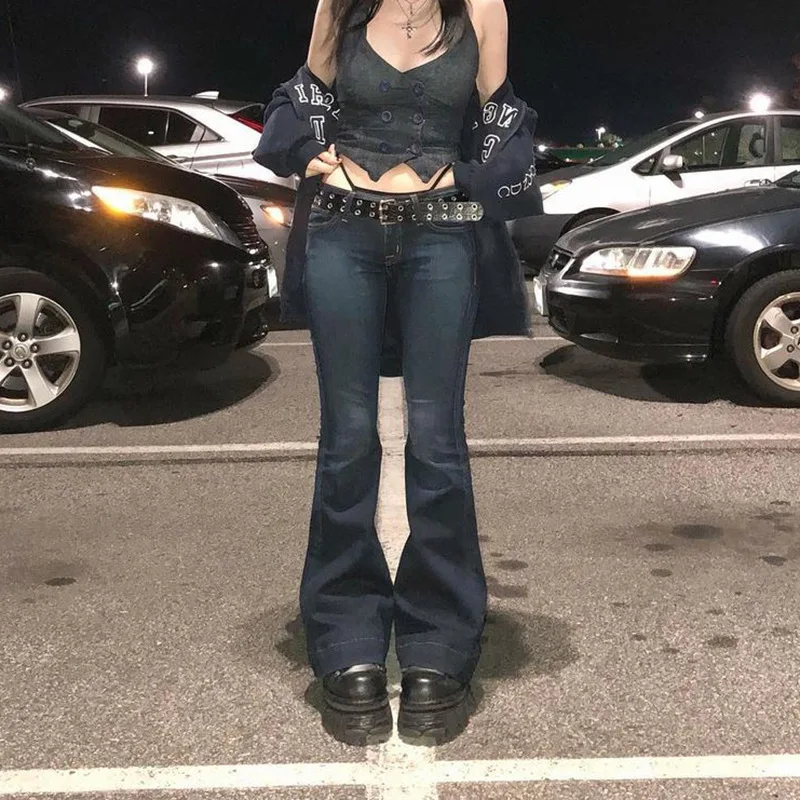Y2k Women's Flared Pants Vintage 90s Low Waist Jeans Aesthetic High Street Cargo Pants Korean Fashion Trousers 2025 New
Y2k Women's Flared Pants Vintage 90s Low Waist Jeans Aesthetic High Street Cargo Pants Korean Fashion Trousers 2025 New