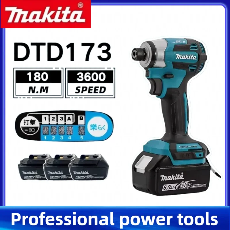 Makita DTD173 180Nm T-Mode Cordless Impact Driver Brushless Adjustable Rechargeable Electric Drill Compatible 18V Battery
Makita DTD173 180Nm T-Mode Cordless Impact Driver Brushless Adjustable Rechargeable Electric Drill Compatible 18V Battery