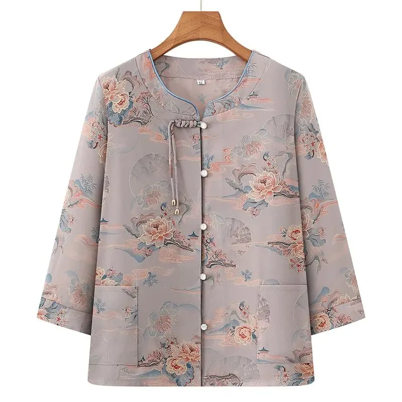 Elderly Women Floral Print 2-Piece Set Three Quarter Sleeve Blouse and Pants for Grandma
Elderly Women Floral Print 2-Piece Set Three Quarter Sleeve Blouse and Pants for Grandma