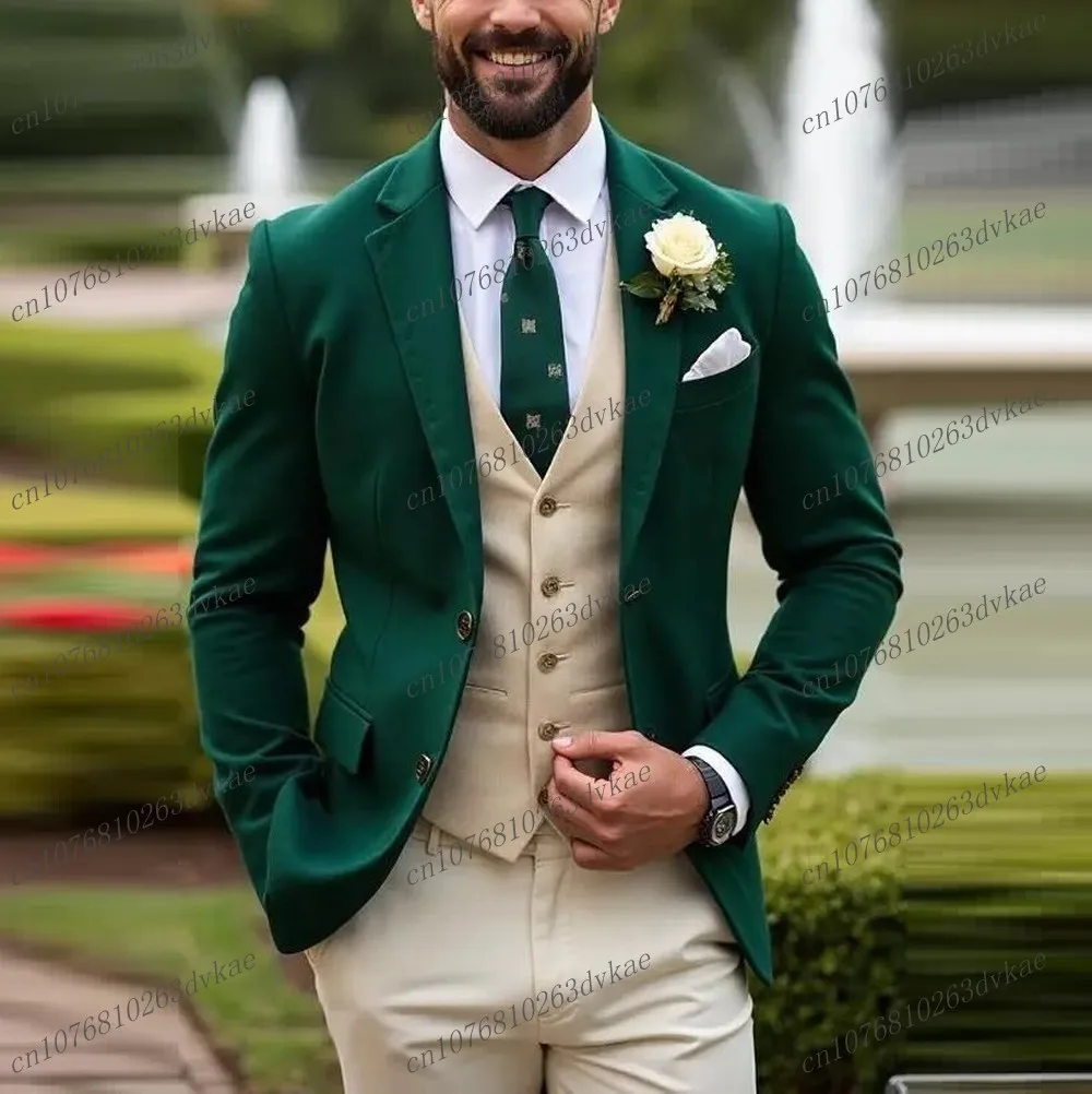 Green And Beige New Men Suit Wedding Party Formal Groom Groomsman Prom Business Male Tuxedos 3 Piece Set Jacket Vest Pants
Green And Beige New Men Suit Wedding Party Formal Groom Groomsman Prom Business Male Tuxedos 3 Piece Set Jacket Vest Pants