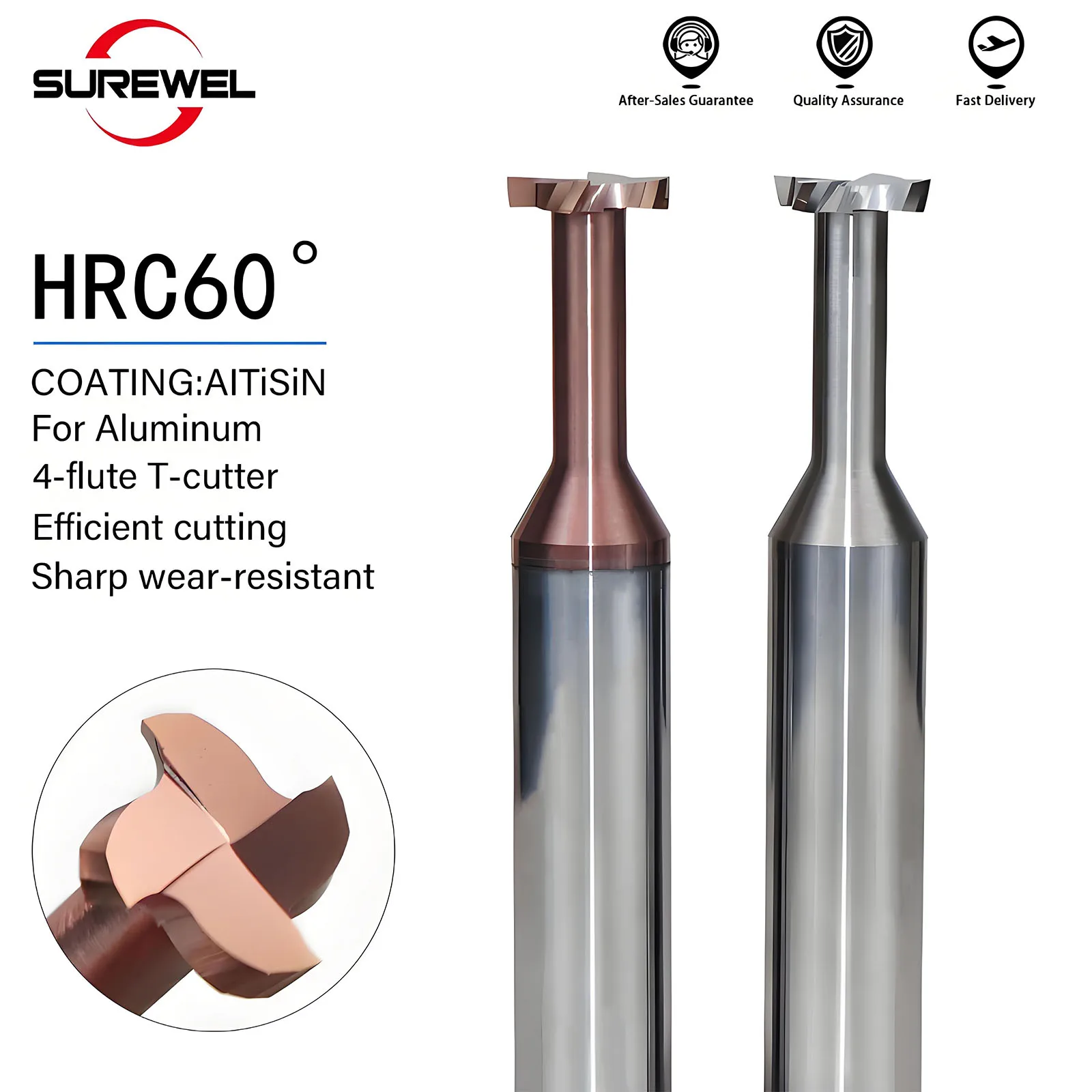 SUREWEL HRC60 Solid Carbide T slot cutter 2-4mm Tungsten Endmill CNC Tool Metal Aluminum Steel Copper Machining t cutter wood
SUREWEL HRC60 Solid Carbide T slot cutter 2-4mm Tungsten Endmill CNC Tool Metal Aluminum Steel Copper Machining t cutter wood