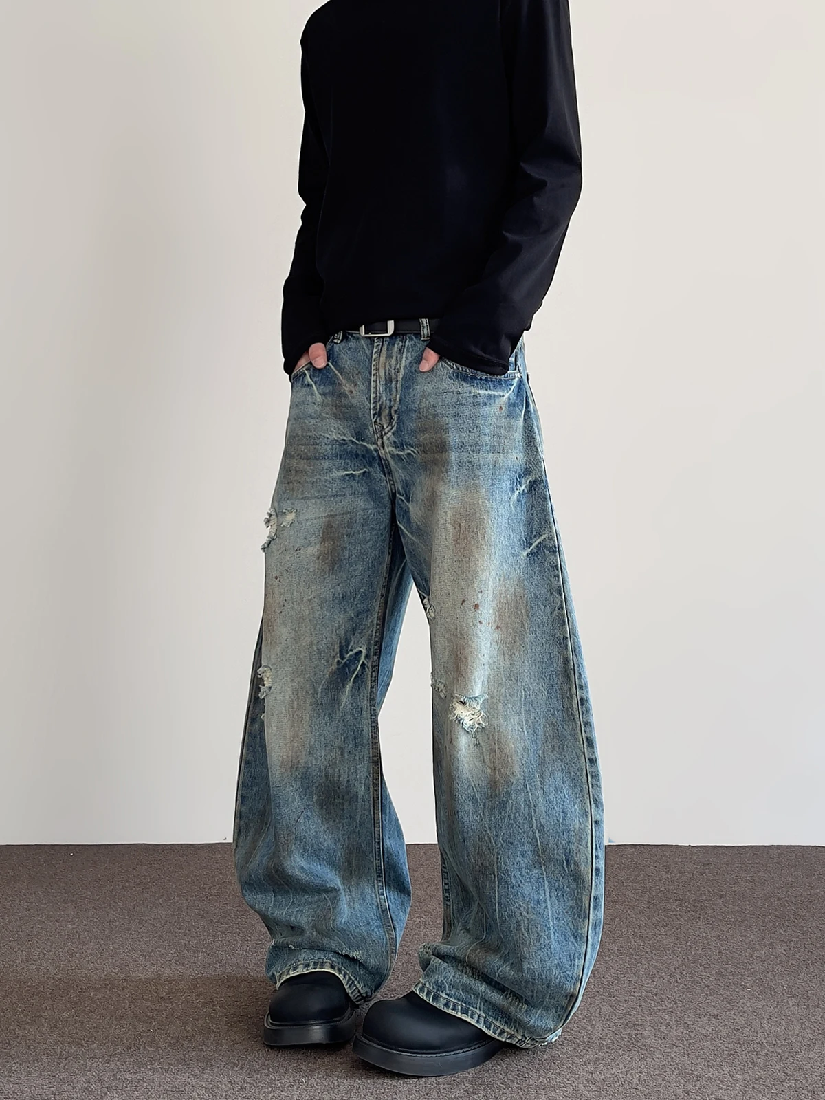 Мужские джинсы PUEE American Retro Street Style, модные, прямого кроя, с микро-клешем, CleanFit, с эффектом потертости
Мужские джинсы PUEE American Retro Street Style, модные, прямого кроя, с микро-клешем, CleanFit, с эффектом потертости