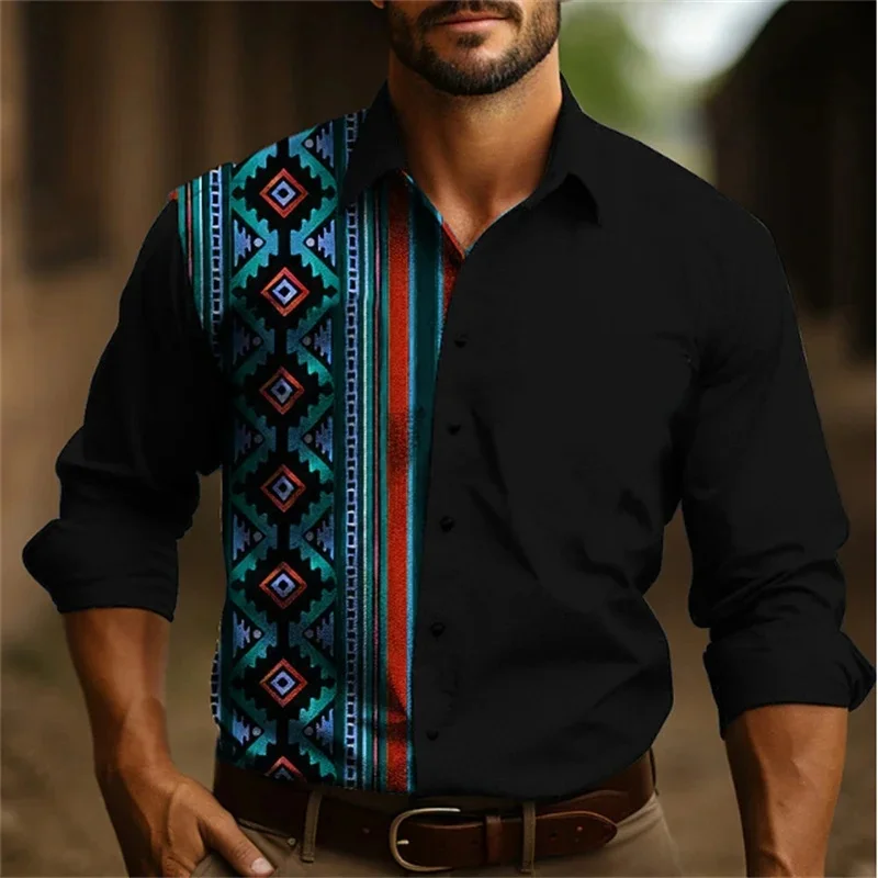 Colorful Ethnic Pattern Hawaiian Shirts For Men Color Block 3D Printed Aloha Shirts Casual Loose Long Sleeve Tops Blouses
Colorful Ethnic Pattern Hawaiian Shirts For Men Color Block 3D Printed Aloha Shirts Casual Loose Long Sleeve Tops Blouses