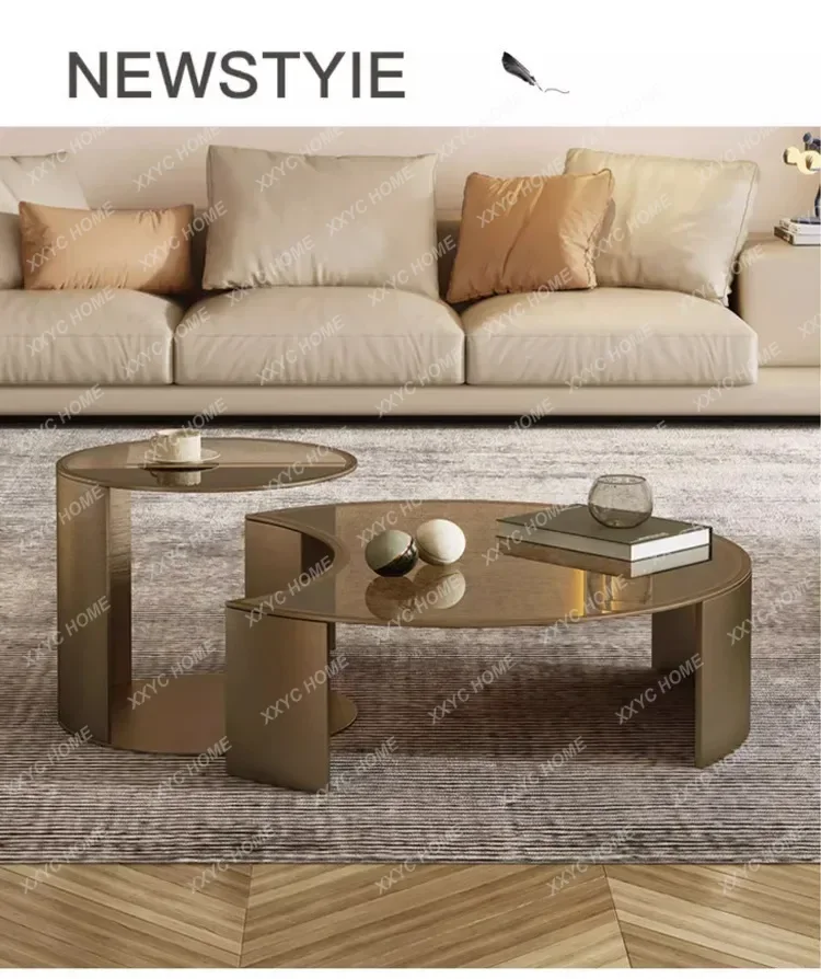 Luxury Coffee Table Living Room Round Designer High - End Tempered Glass Coffee Table Set Artistic Home Furniture
Luxury Coffee Table Living Room Round Designer High - End Tempered Glass Coffee Table Set Artistic Home Furniture