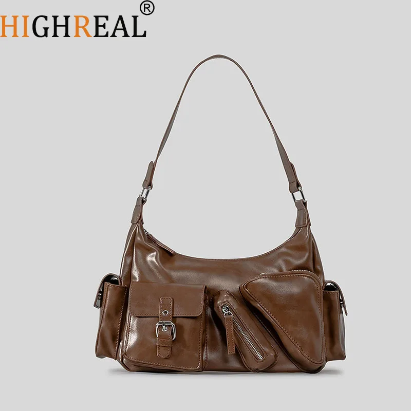 Vintage Multiple Pockets Motorcycle Bag Designer Women Handbags Luxury Soft Pu Leather Shoulder Bags Large Messenger Bag
Vintage Multiple Pockets Motorcycle Bag Designer Women Handbags Luxury Soft Pu Leather Shoulder Bags Large Messenger Bag