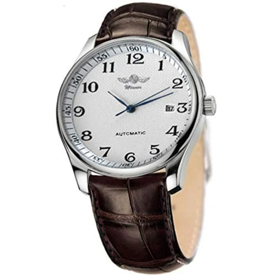 VIGOROSO Men's Automatic Mechanical Watch Day Calendar Leather Band Arabic Numerals Wristwatch for Men
VIGOROSO Men's Automatic Mechanical Watch Day Calendar Leather Band Arabic Numerals Wristwatch for Men