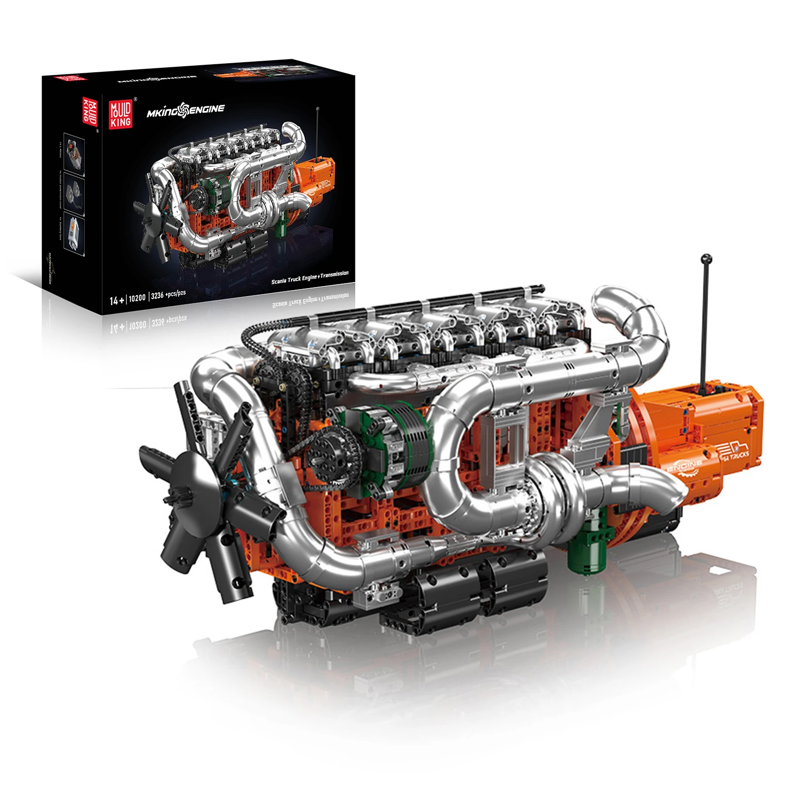 Набор для строительства двигателя грузовика и трансмиссии Mold King MK-10200 — комплект механической модели 3236 шт. для взрослых-строителей 
Набор для строительства двигателя грузовика и трансмиссии Mold King MK-10200 — комплект механической модели 3236 шт. для взрослых-строителей