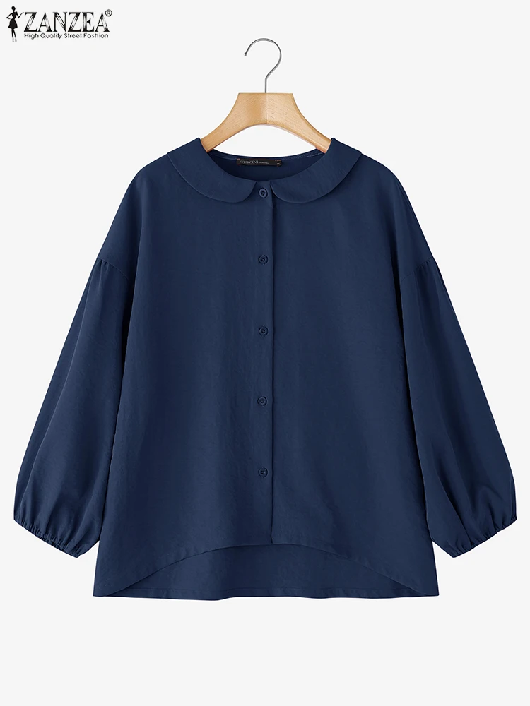 Fashion Blouse ZANZEA Summer Peter Pan Collar Shirts 2025 Women Casual 3/4 Lantern Sleeve Solid Color Loose Elegant OL Tunic Top
Fashion Blouse ZANZEA Summer Peter Pan Collar Shirts 2025 Women Casual 3/4 Lantern Sleeve Solid Color Loose Elegant OL Tunic Top