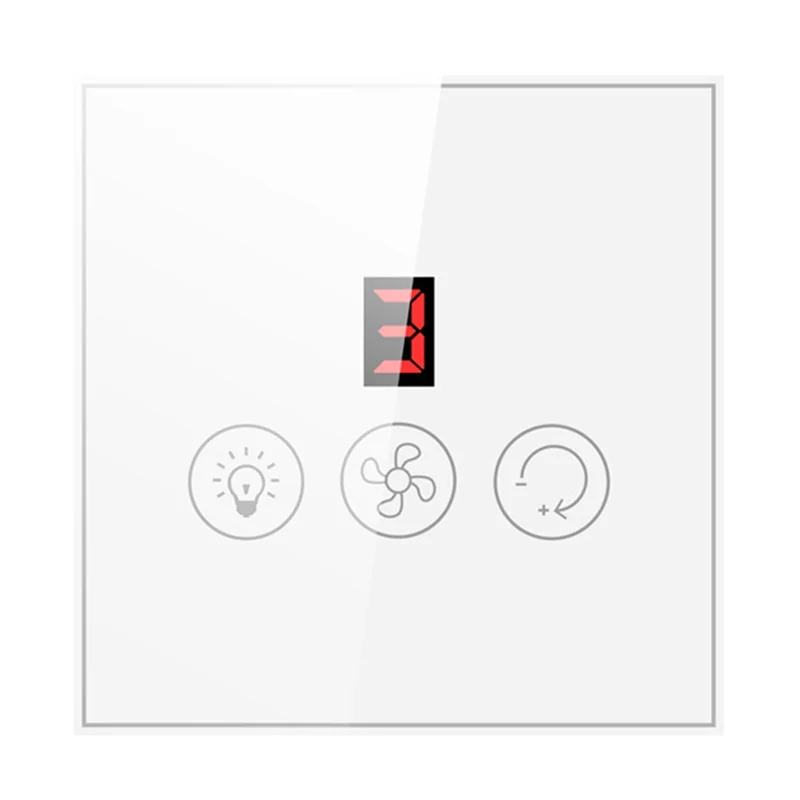 BHBD-Tuya Smart Switch Controller EU Plug Ceiling Fan Lamp Switch Remote APP Control Speed Works With Alexa Google Home