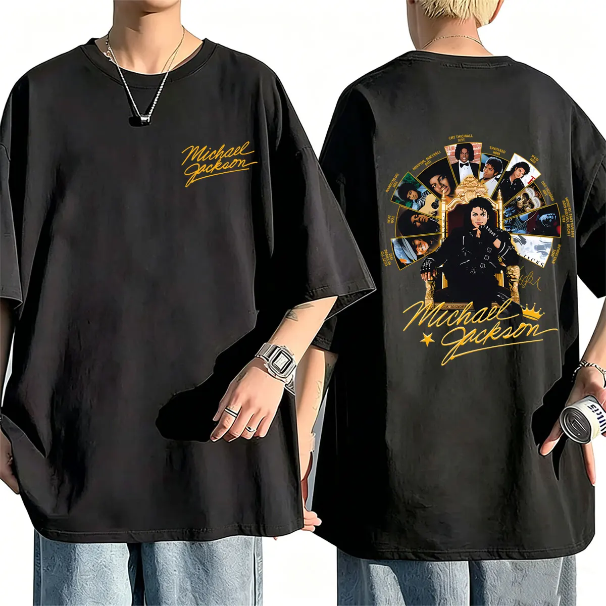 Michael Jackson Album Cover T Shirt King of Pop Thriller Merch 2026 T-shirts Men's Women Clothing Vintage Gothic Rock T Shirts
Michael Jackson Album Cover T Shirt King of Pop Thriller Merch 2026 T-shirts Men's Women Clothing Vintage Gothic Rock T Shirts