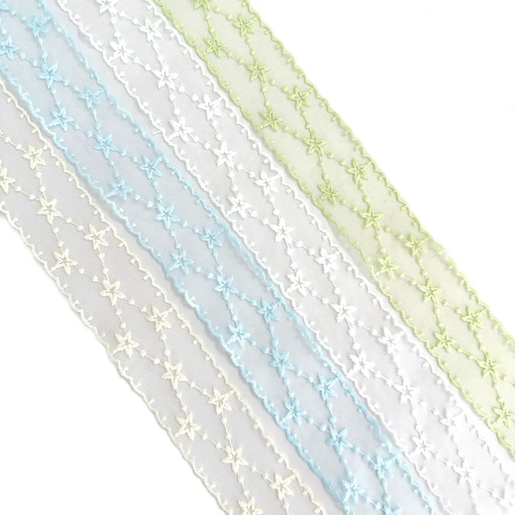 5cm Width Ribbon Fresh Embroidery Lace Ribbon Star Embroidered Ribbon Scalloped For Bouquet Wrapping Hair Accessories Clothing
5cm Width Ribbon Fresh Embroidery Lace Ribbon Star Embroidered Ribbon Scalloped For Bouquet Wrapping Hair Accessories Clothing