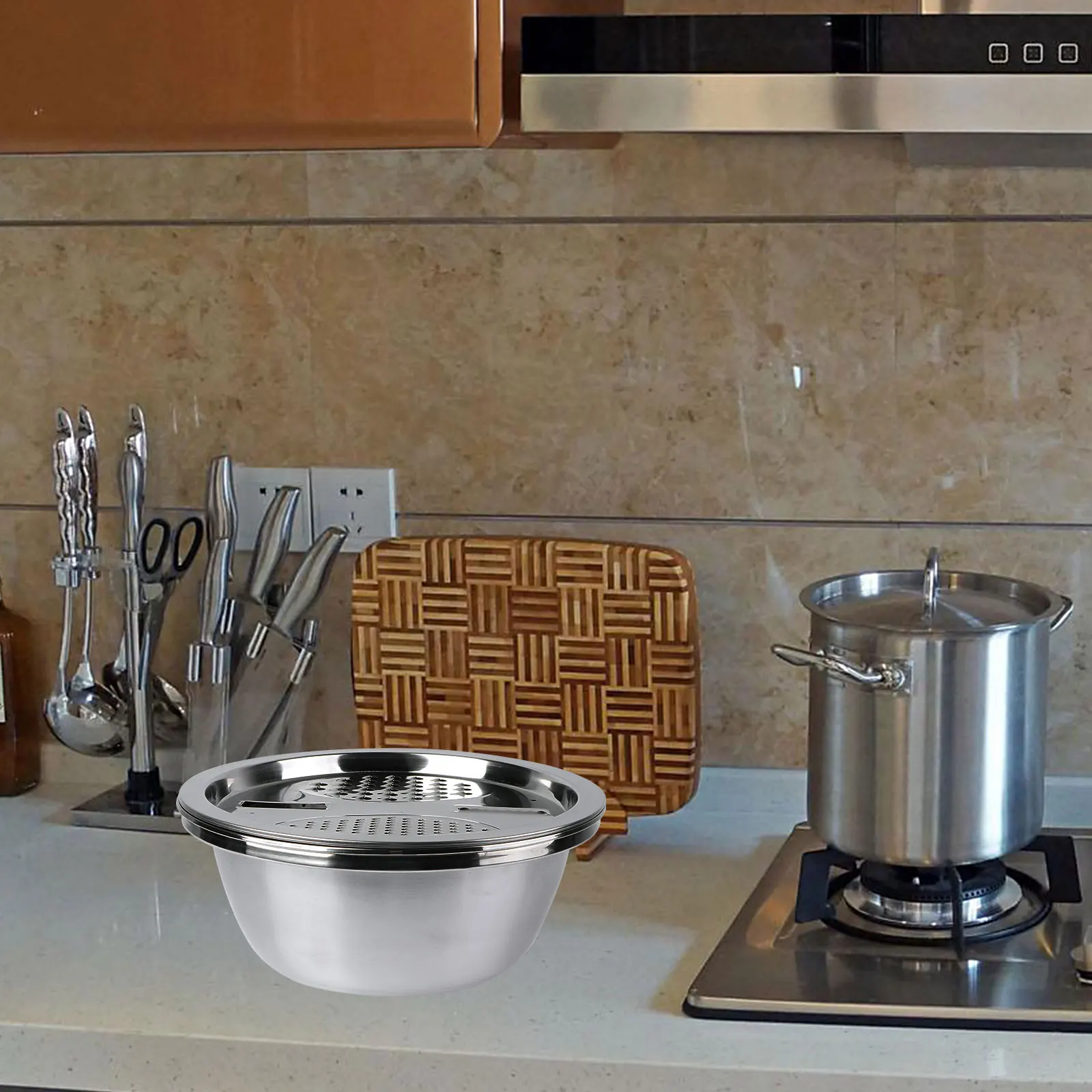 1pc Stainless Steel Grater Draining Tool For Vegetables Chopping Rice Washing Multi-Purpose Kitchen Slicer Vegetable Slicers
1pc Stainless Steel Grater Draining Tool For Vegetables Chopping Rice Washing Multi-Purpose Kitchen Slicer Vegetable Slicers