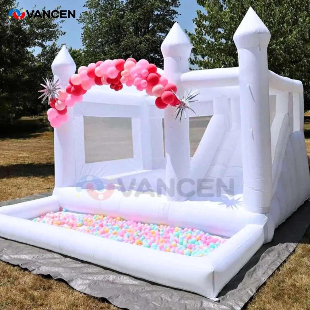 White Wedding Bouncy Castle Kids Adults Jumping Inflatable White Bounce House with Ball Pit and Slide Combo for Party Birthday
White Wedding Bouncy Castle Kids Adults Jumping Inflatable White Bounce House with Ball Pit and Slide Combo for Party Birthday
