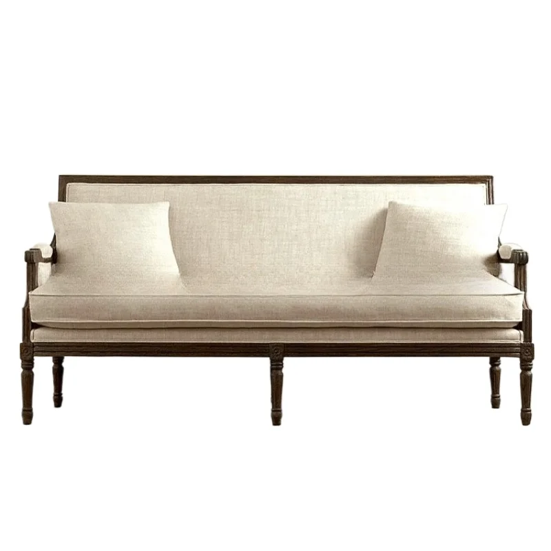 American country solid wood three-person sofa furniture living room cafe soft bag combination hotel negotiation sofa
American country solid wood three-person sofa furniture living room cafe soft bag combination hotel negotiation sofa