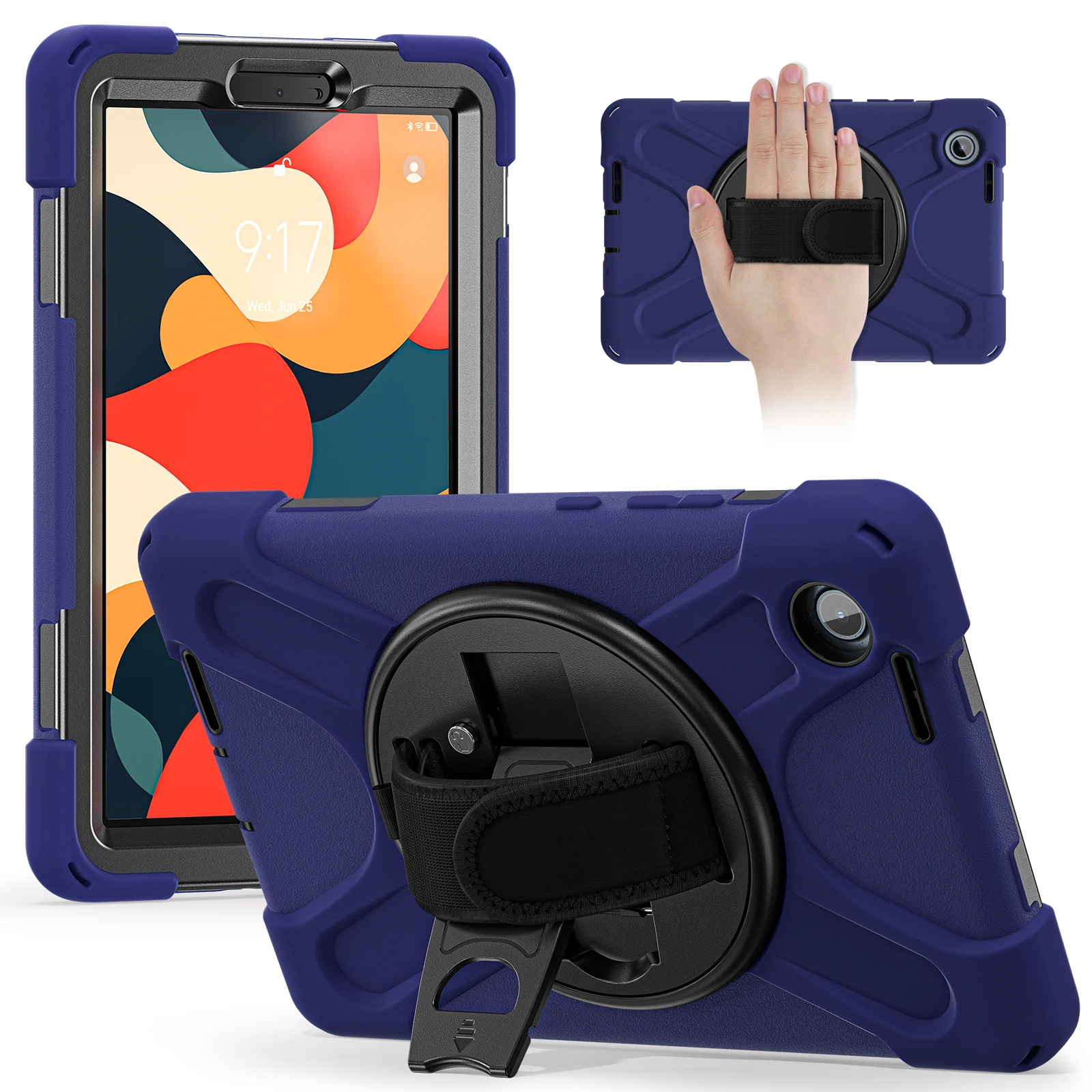 For Lenovo Tab K9 / Tab One Case TPU + PC + Silicone Kickstand Anti Drop Tablet Cover - Navy Blue
For Lenovo Tab K9 / Tab One Case TPU + PC + Silicone Kickstand Anti Drop Tablet Cover - Navy Blue