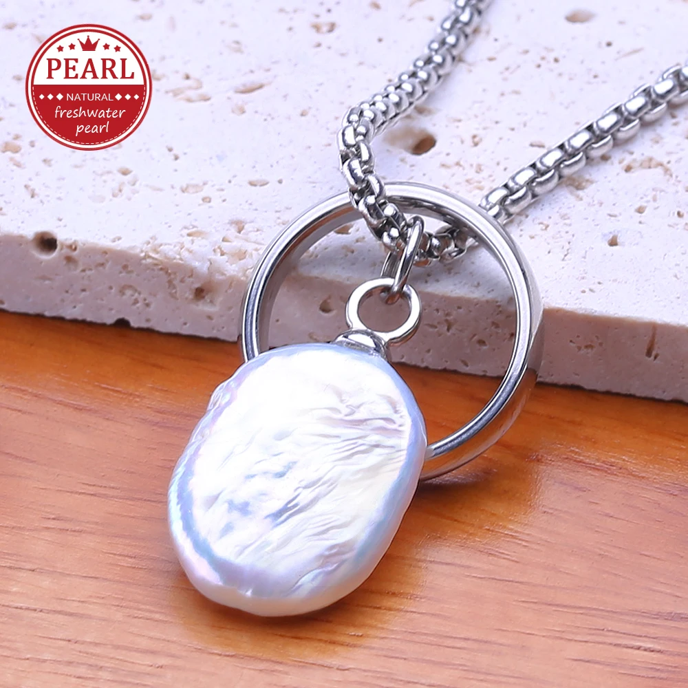 FENASY Natural Freshwater Big Baroque Pearl Pendant Long Stainless Steel Necklaces For Women Fashion Jewelry Birthday Gifts
FENASY Natural Freshwater Big Baroque Pearl Pendant Long Stainless Steel Necklaces For Women Fashion Jewelry Birthday Gifts