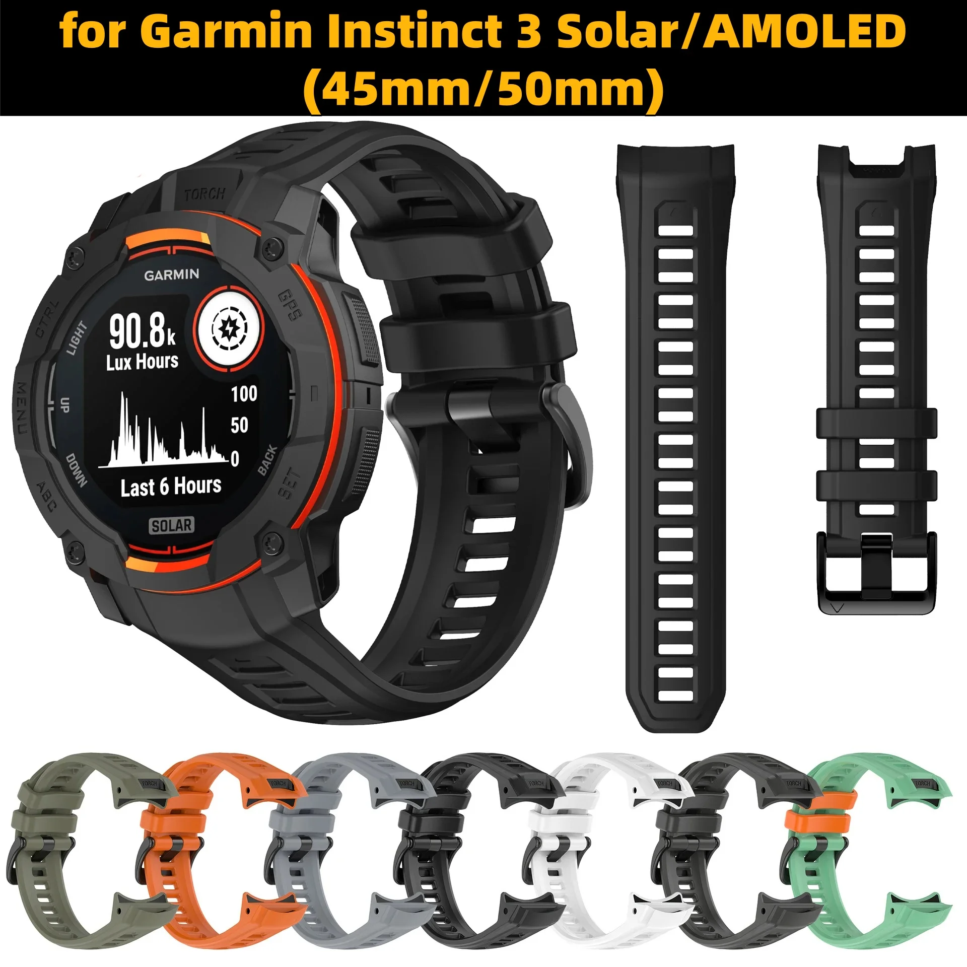 Rugged Silicone Replacement Strap for Garmin Instinct 3 Solar/AMOLED (45mm/50mm)
Rugged Silicone Replacement Strap for Garmin Instinct 3 Solar/AMOLED (45mm/50mm)