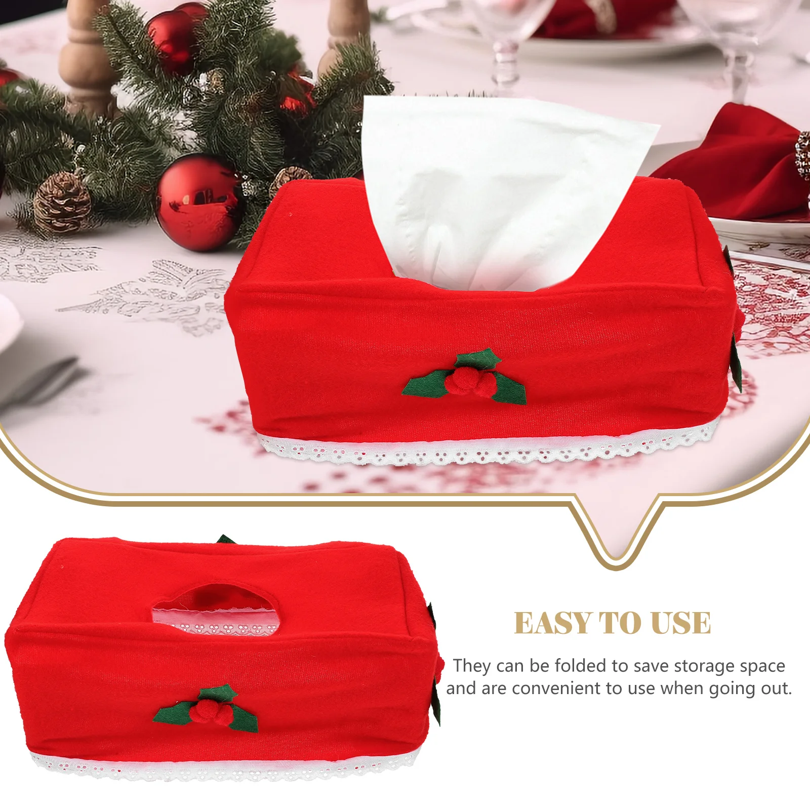 2 Pcs Christmas Napkin Holder Fabric Boxes for Paper Towel Storage Oval Opening Foldable Design Useful Containers 
2 Pcs Christmas Napkin Holder Fabric Boxes for Paper Towel Storage Oval Opening Foldable Design Useful Containers