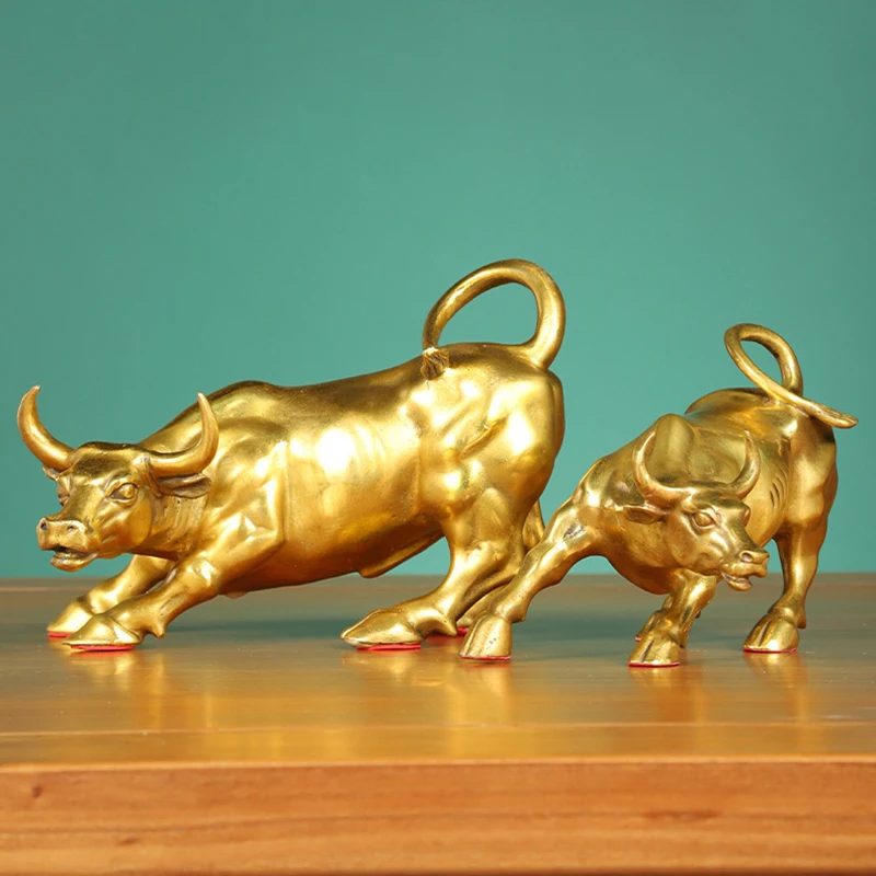 Copper Brass Bull Wall Street Cattle Sculpture Cow Statue Mascot Ornament Office Decor Exquisite Crafts Gift
Copper Brass Bull Wall Street Cattle Sculpture Cow Statue Mascot Ornament Office Decor Exquisite Crafts Gift