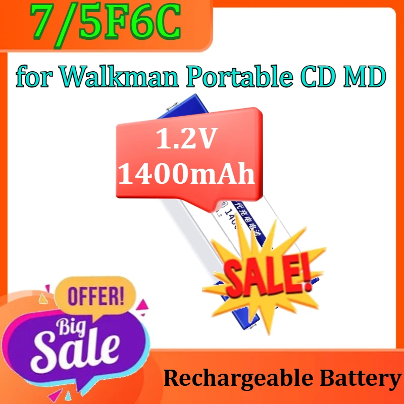 7/5F6C NH-14WM for Walkman Portable CD MD Rechargeable Ni-MH Battery 1.2V 1400mAh
7/5F6C NH-14WM for Walkman Portable CD MD Rechargeable Ni-MH Battery 1.2V 1400mAh