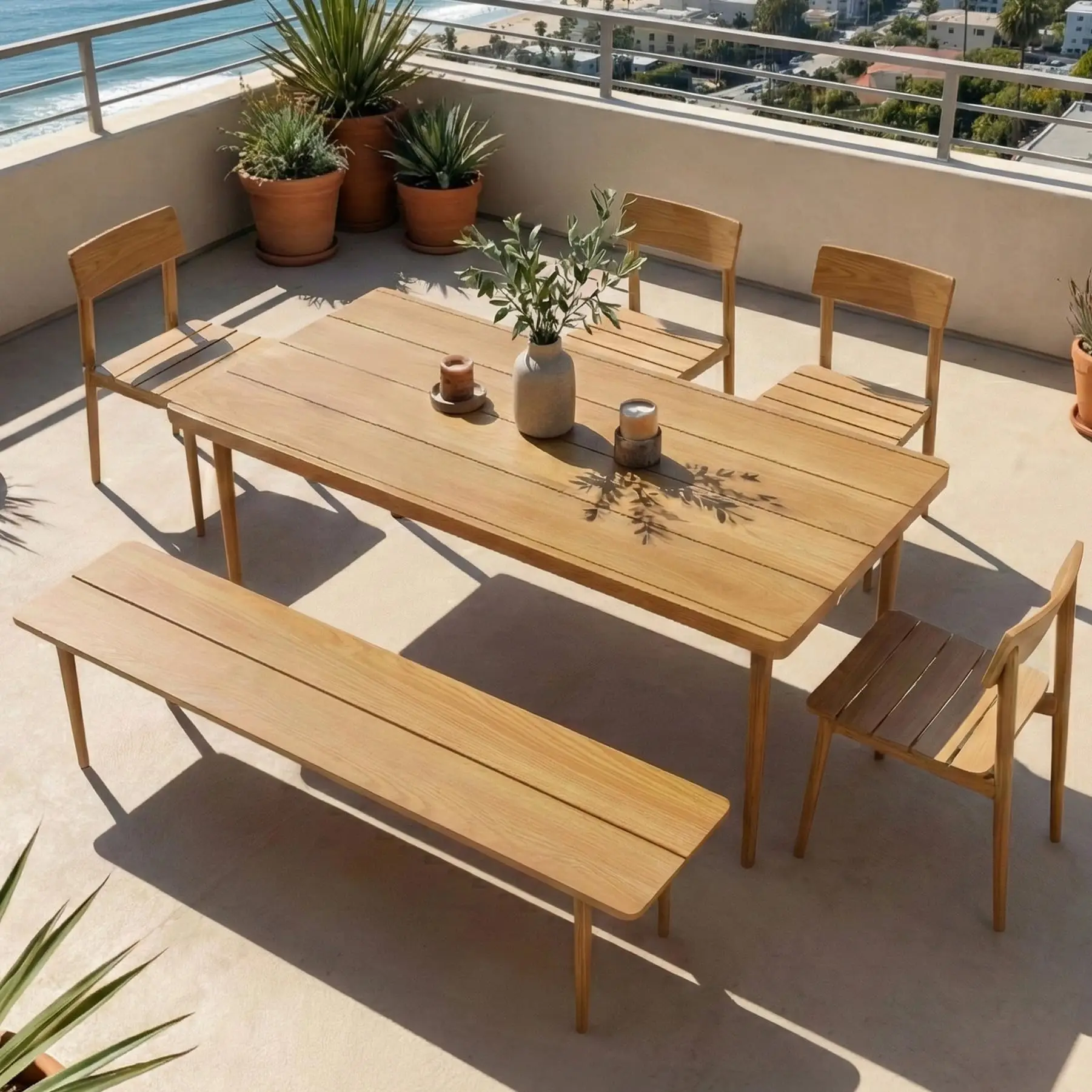 6 Piece Outdoor Dining Set Aluminum Table And Chairs With Bench Modern All-Weather Furniture For Backyard Deck Garden Poolside
6 Piece Outdoor Dining Set Aluminum Table And Chairs With Bench Modern All-Weather Furniture For Backyard Deck Garden Poolside