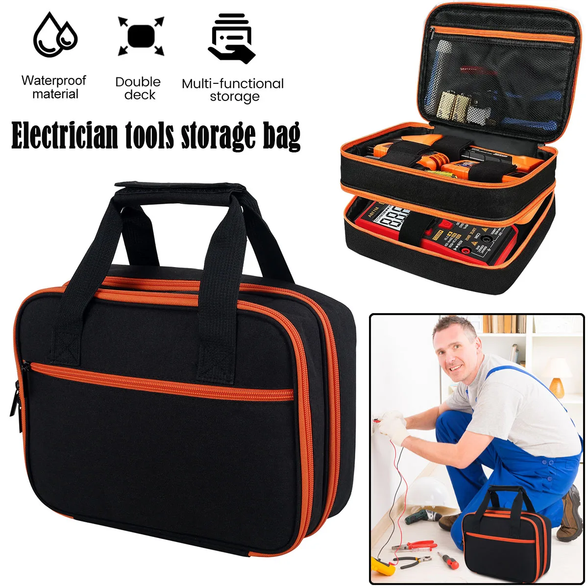Electrician tools Storage Organizer Bag Compatible with Et310Ac Circuit Breaker Finder Double Layers Circuit Tester Storage Bag
Electrician tools Storage Organizer Bag Compatible with Et310Ac Circuit Breaker Finder Double Layers Circuit Tester Storage Bag