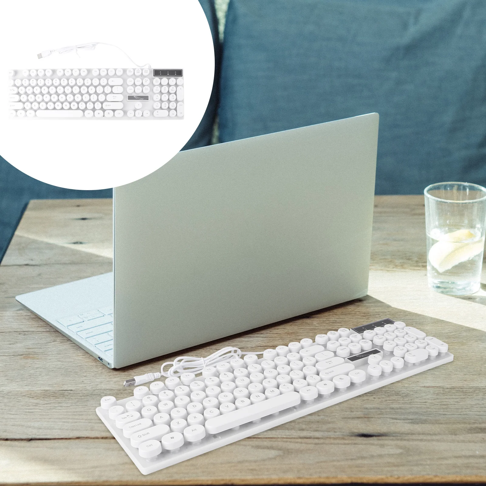 USB Wired Computer Keyboard Black Glowing Creative Round Key Portable Design Comfortable Feel for Phone Tablet
USB Wired Computer Keyboard Black Glowing Creative Round Key Portable Design Comfortable Feel for Phone Tablet