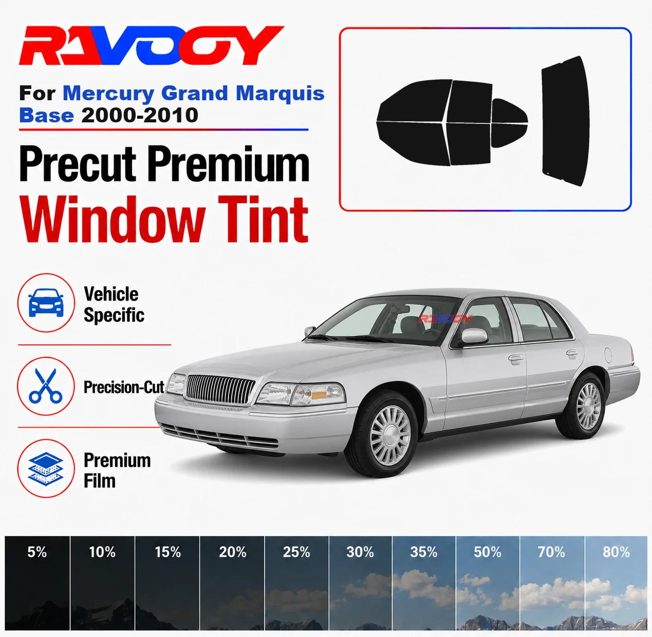Premium Precut Window Tint Kit Front Rear Windows Rear Windshield For Mercury Grand Marquis Base 2000-2010 Nano Ceramic Film
Premium Precut Window Tint Kit Front Rear Windows Rear Windshield For Mercury Grand Marquis Base 2000-2010 Nano Ceramic Film