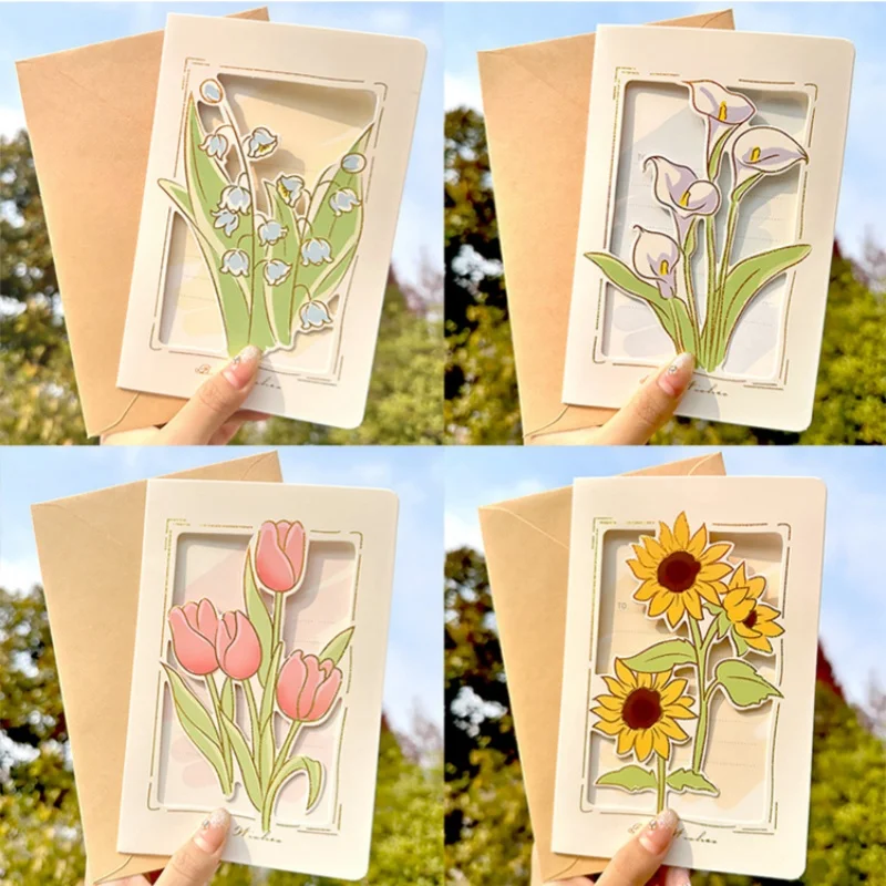 Mother's Day Card Tulip 3D Card Hollow Out Lily Sunflower Bouquet Blessing Card Gift Birthday Message Card With Envelope
Mother's Day Card Tulip 3D Card Hollow Out Lily Sunflower Bouquet Blessing Card Gift Birthday Message Card With Envelope