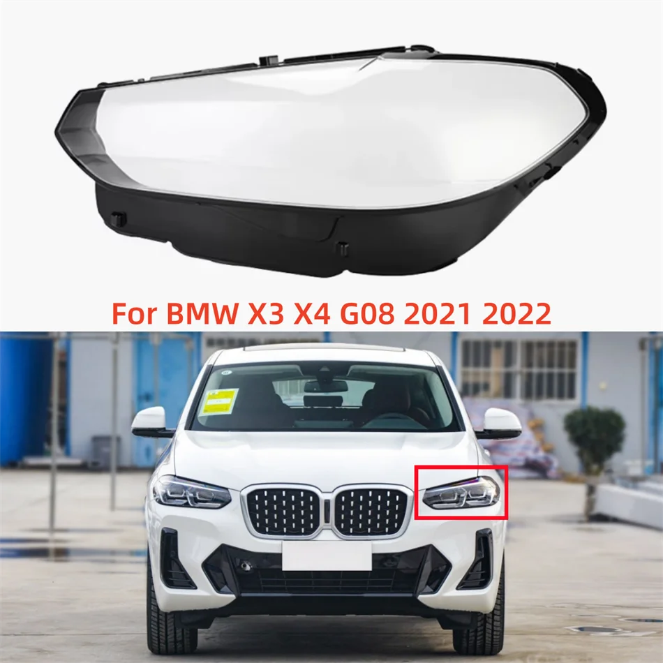 For BMW X3 X4 G08 2021 2022 Car Accessories Front Headlamps Transparent Lampshades Lamp Shell Headlights Lens Cover Plexiglass
For BMW X3 X4 G08 2021 2022 Car Accessories Front Headlamps Transparent Lampshades Lamp Shell Headlights Lens Cover Plexiglass