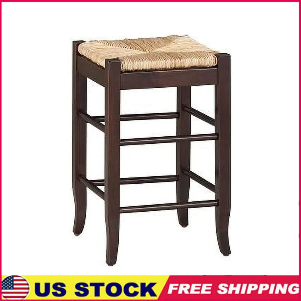 Wood Counter Stool Backless 24 Inch Handwoven Rush Seat Sturdy Hardwood Frame Double Stretchers Tapered Legs Floor Protectors
Wood Counter Stool Backless 24 Inch Handwoven Rush Seat Sturdy Hardwood Frame Double Stretchers Tapered Legs Floor Protectors