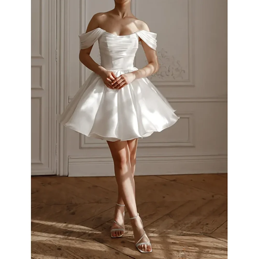 White Satin Tulle Off The Shoulder Evening Dress Elegant Backless Prom Gown Chic Women Party Club Vestido
White Satin Tulle Off The Shoulder Evening Dress Elegant Backless Prom Gown Chic Women Party Club Vestido