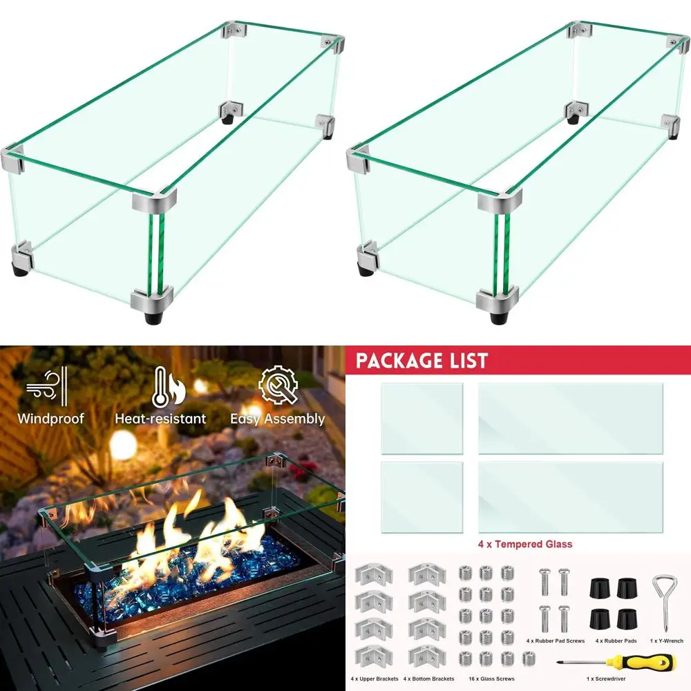 Квадратный ветрозащитный экран из закаленного стекла для очага, 23,5 x 7,5, простая установка с использованием инструментов, контроль воздушного потока и устойчивость
Квадратный ветрозащитный экран из закаленного стекла для очага, 23,5 x 7,5, простая установка с использованием инструментов, контроль воздушного потока и устойчивость