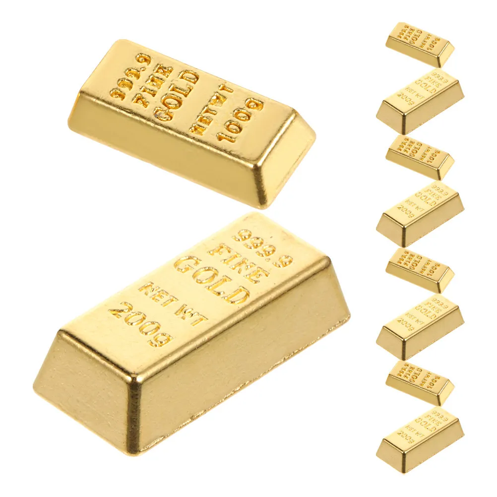 10Pcs Realistic Miniature Gold Brick Models Simulation Golden Bar Blocks for Dollhouse Miniatures DIY Crafts Home Decor
10Pcs Realistic Miniature Gold Brick Models Simulation Golden Bar Blocks for Dollhouse Miniatures DIY Crafts Home Decor