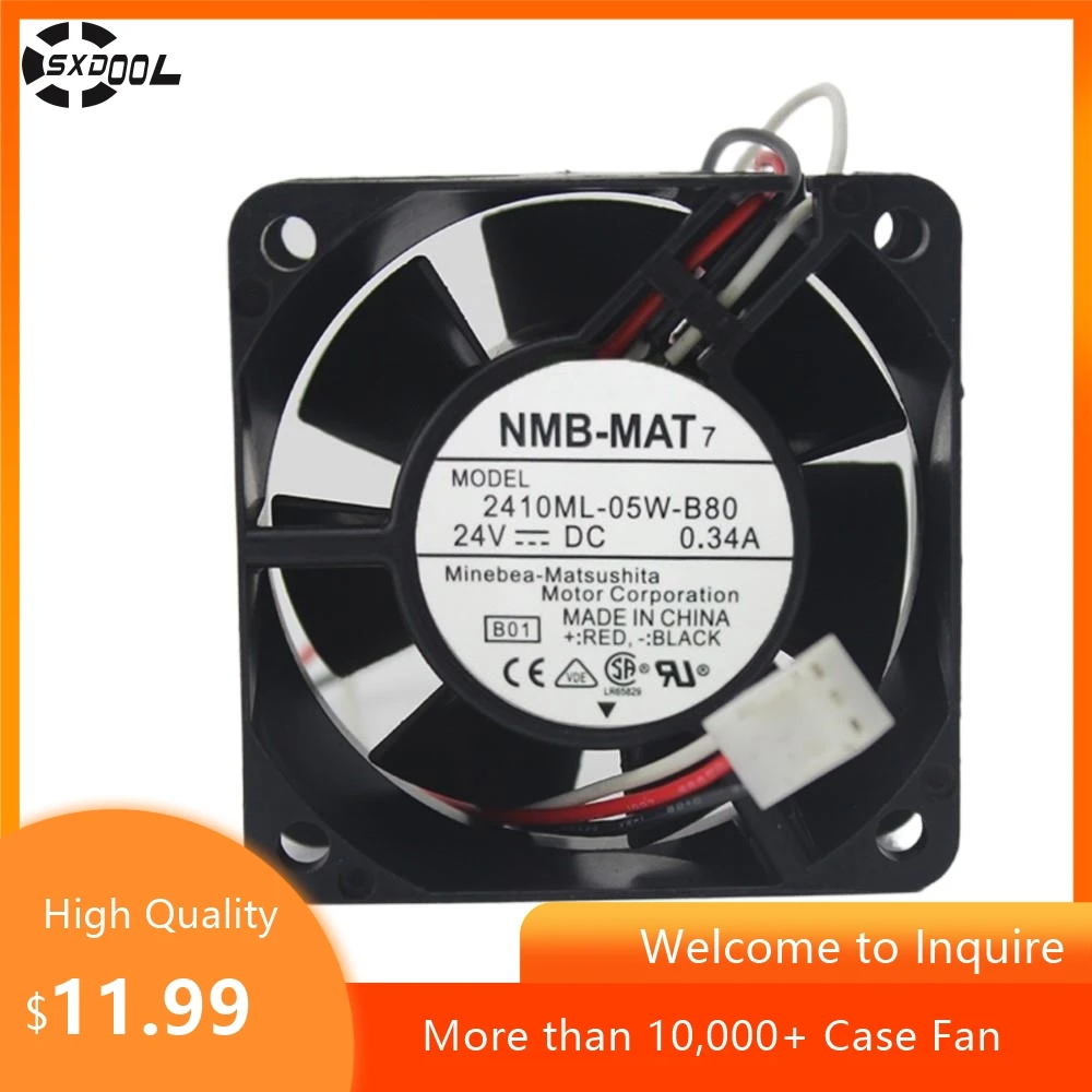 60mm 24V High Speed Fan for NMB 2410ML-05W-B89 0.34A 7200RPM High Airflow Cooling Fan for Frequency Converters
60mm 24V High Speed Fan for NMB 2410ML-05W-B89 0.34A 7200RPM High Airflow Cooling Fan for Frequency Converters