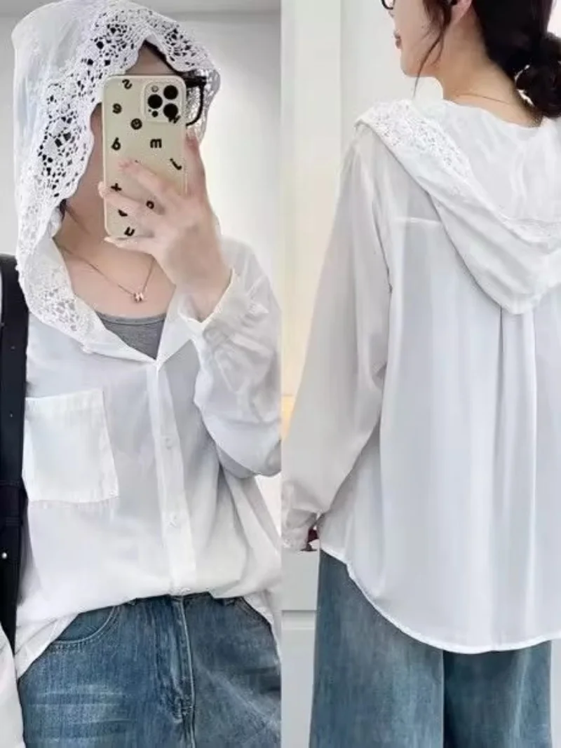 French Hollow Hook Flower Hooded Sun Protection Shirt For Women's Summer Thin Style 2025 New Design Conditioning Top w633
French Hollow Hook Flower Hooded Sun Protection Shirt For Women's Summer Thin Style 2025 New Design Conditioning Top w633