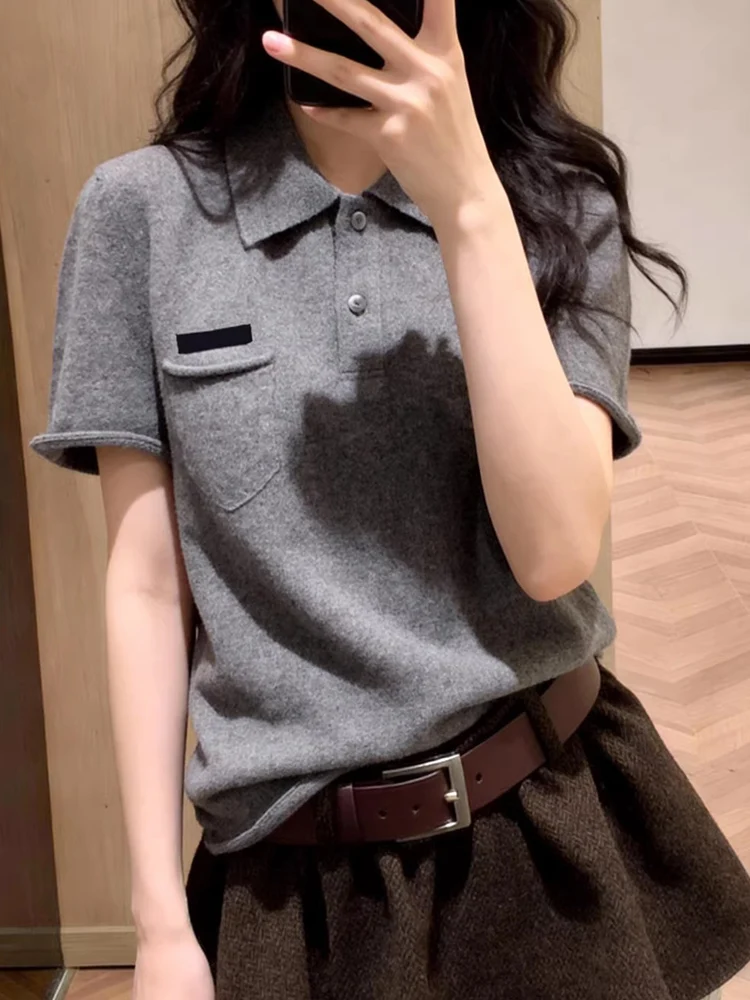 Новая женская одежда: модные джемперы-поло с коротким рукавом из 100% чистой шерсти для женщин
Новая женская одежда: модные джемперы-поло с коротким рукавом из 100% чистой шерсти для женщин