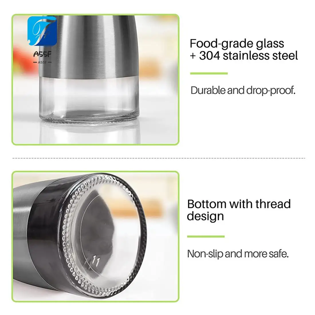A55F-2Pcs Olive Oil Bottle Dispenser Set, Oil Dispenser Cruet Set, Stainless Steel Olive Oil Dispenser Elegant Glass Bottle
A55F-2Pcs Olive Oil Bottle Dispenser Set, Oil Dispenser Cruet Set, Stainless Steel Olive Oil Dispenser Elegant Glass Bottle