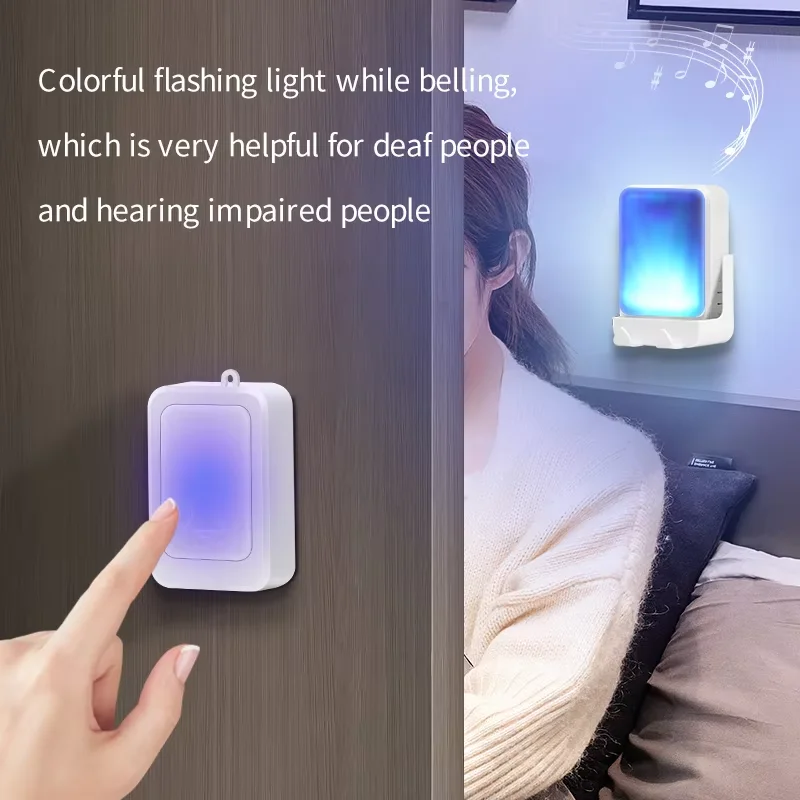 D2 Wireless Remote Doorbell with Flashing Light and Music for Deaf Individuals and Safety-minded People Sound And Light Doorbell
D2 Wireless Remote Doorbell with Flashing Light and Music for Deaf Individuals and Safety-minded People Sound And Light Doorbell