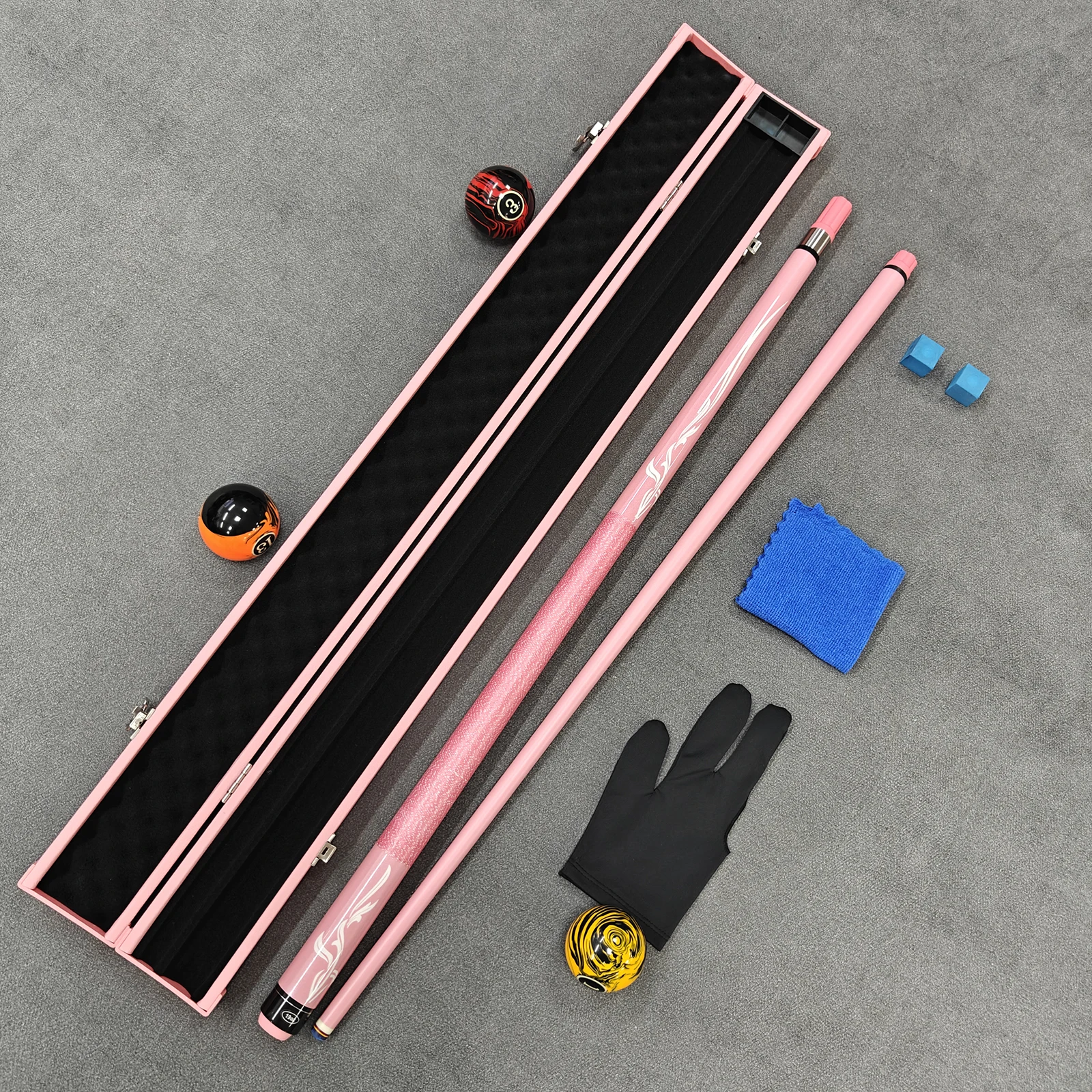 Pink Women Billiards Pool Cue Set, Piano Paint Finish, 1/2 Split Anti-Warp Shaft 13mm Tip Complete Accessories Kit for 8&9 Ball
Pink Women Billiards Pool Cue Set, Piano Paint Finish, 1/2 Split Anti-Warp Shaft 13mm Tip Complete Accessories Kit for 8&9 Ball