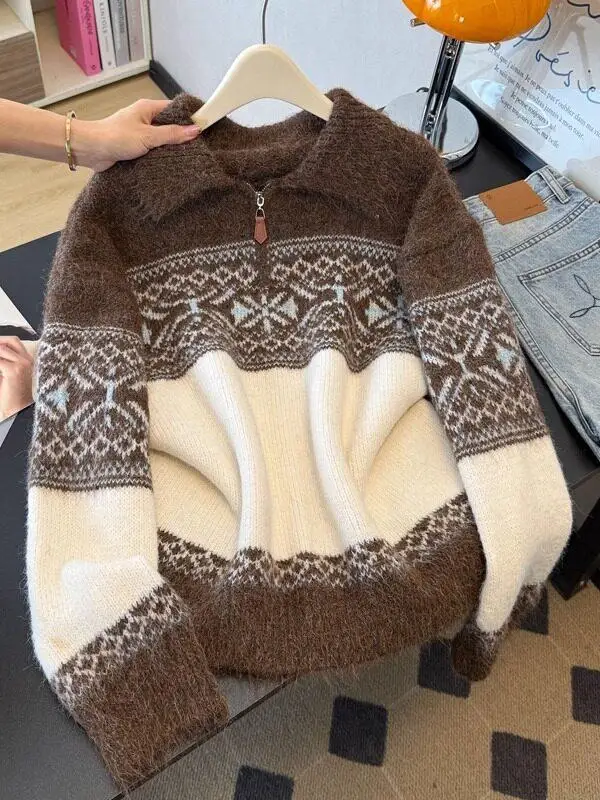 Women's Collar Half Zip Sweater Shoulder Length Cashmere Winter Fashion plus Size Comfortable Fit Mid-Length Casual Wear
Women's Collar Half Zip Sweater Shoulder Length Cashmere Winter Fashion plus Size Comfortable Fit Mid-Length Casual Wear