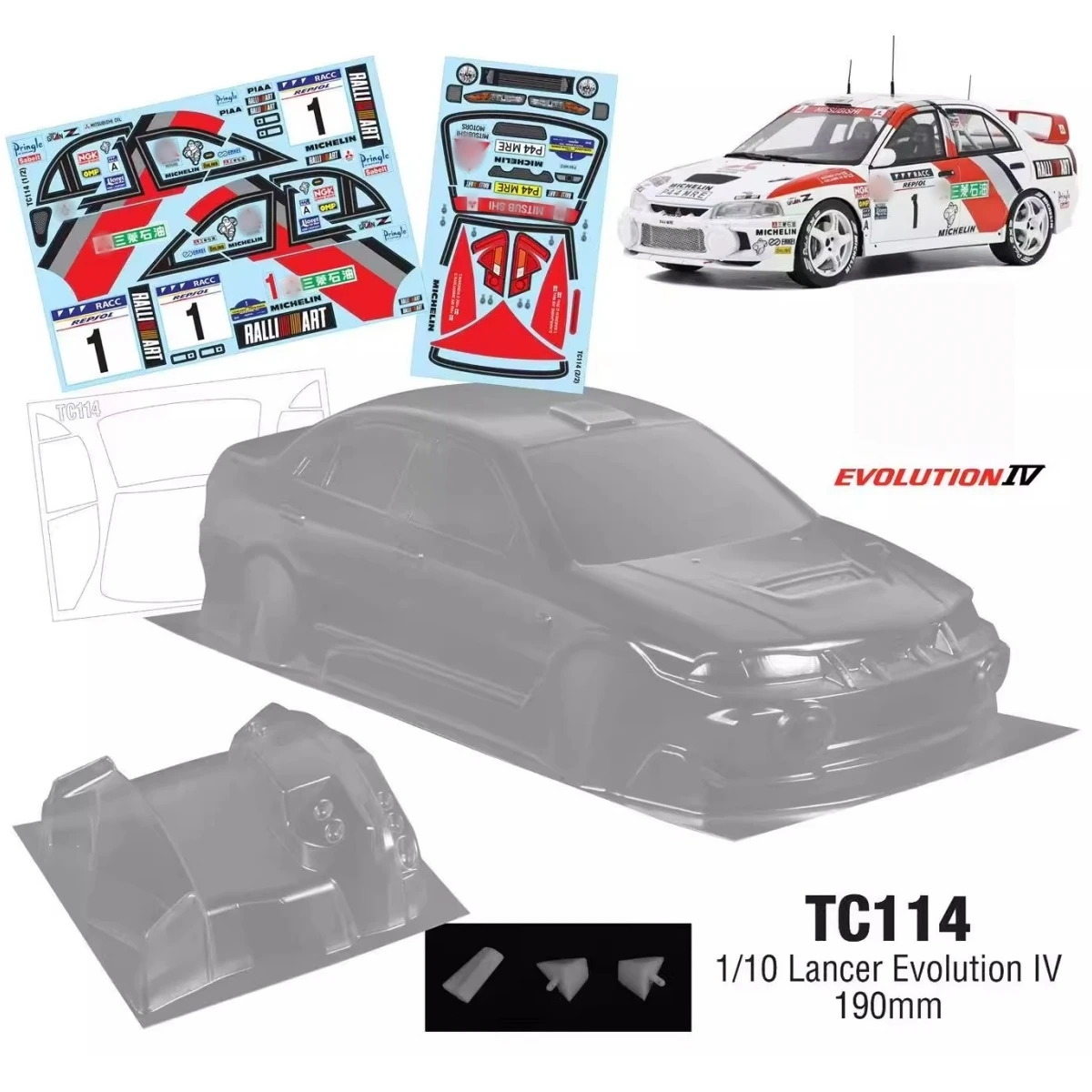 TC114 Lancer Evolution IV Clear Unpainted Polycarbonate Drift body shell for 1/10 On-Road Car Tamiya Chassis Kyosho hsp hpi
TC114 Lancer Evolution IV Clear Unpainted Polycarbonate Drift body shell for 1/10 On-Road Car Tamiya Chassis Kyosho hsp hpi