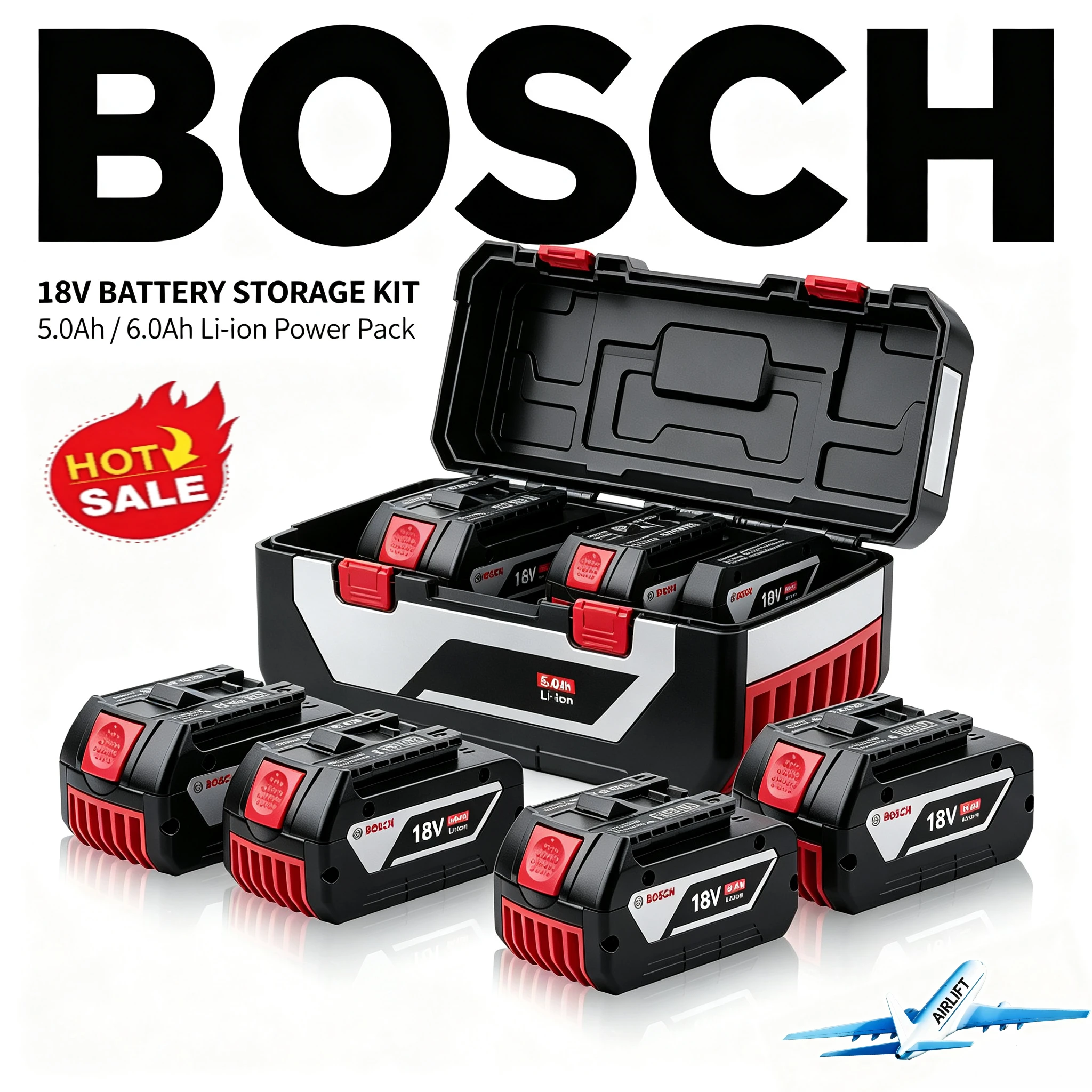 Bosch 18V 6.0Ah Global Version Fast Charge Lithium Battery Fit BAT618 BAT622 GSR18V-LI Worldwide Power Tool Replacement Pack
Bosch 18V 6.0Ah Global Version Fast Charge Lithium Battery Fit BAT618 BAT622 GSR18V-LI Worldwide Power Tool Replacement Pack
