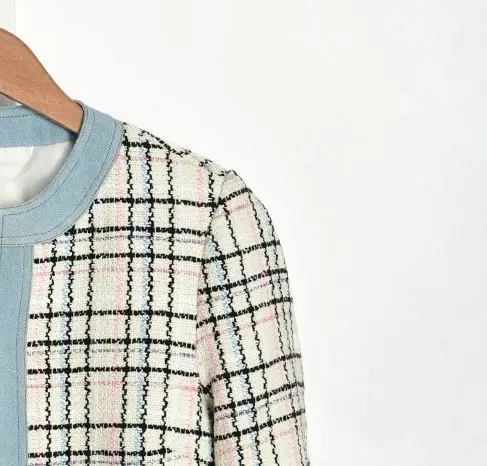 Women's Office coat Plaid Weaving French Brand One Button Elegant Office blazers Women
Women's Office coat Plaid Weaving French Brand One Button Elegant Office blazers Women