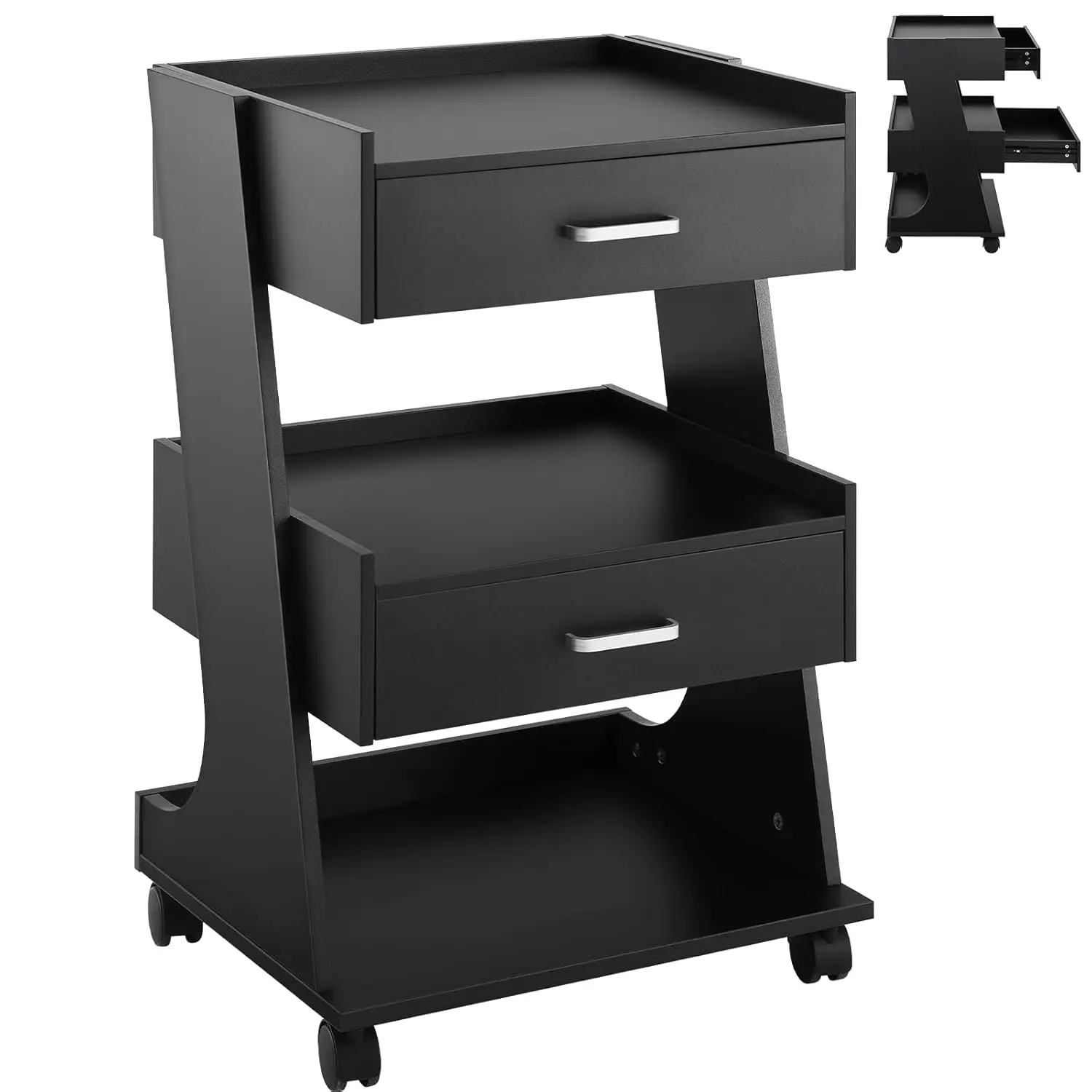 Black Salon Stations for Hair Stylist with Rolling Wheels, Beauty Salon Trolley Cart, Barber Hair Station Organizer
Black Salon Stations for Hair Stylist with Rolling Wheels, Beauty Salon Trolley Cart, Barber Hair Station Organizer
