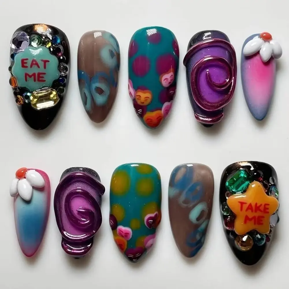 10Pcs Handmade Manicure Medium Almond Fake Nails Cute Ballet Limited Nails Press On Nails Design with Adhesive Nail File Set
10Pcs Handmade Manicure Medium Almond Fake Nails Cute Ballet Limited Nails Press On Nails Design with Adhesive Nail File Set