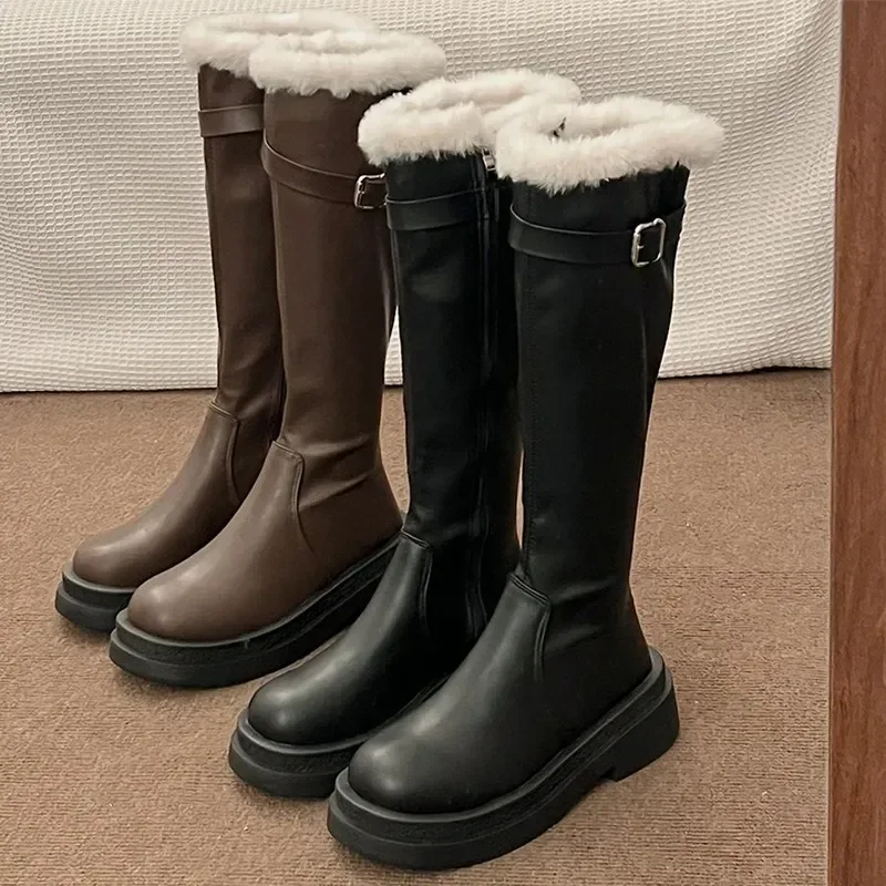Chelsea Long Boots Women Fur Knee High Shoes New Winter Designer Warm Short Plush Motorcycle Boots Platform Flats Booties Femme
Chelsea Long Boots Women Fur Knee High Shoes New Winter Designer Warm Short Plush Motorcycle Boots Platform Flats Booties Femme