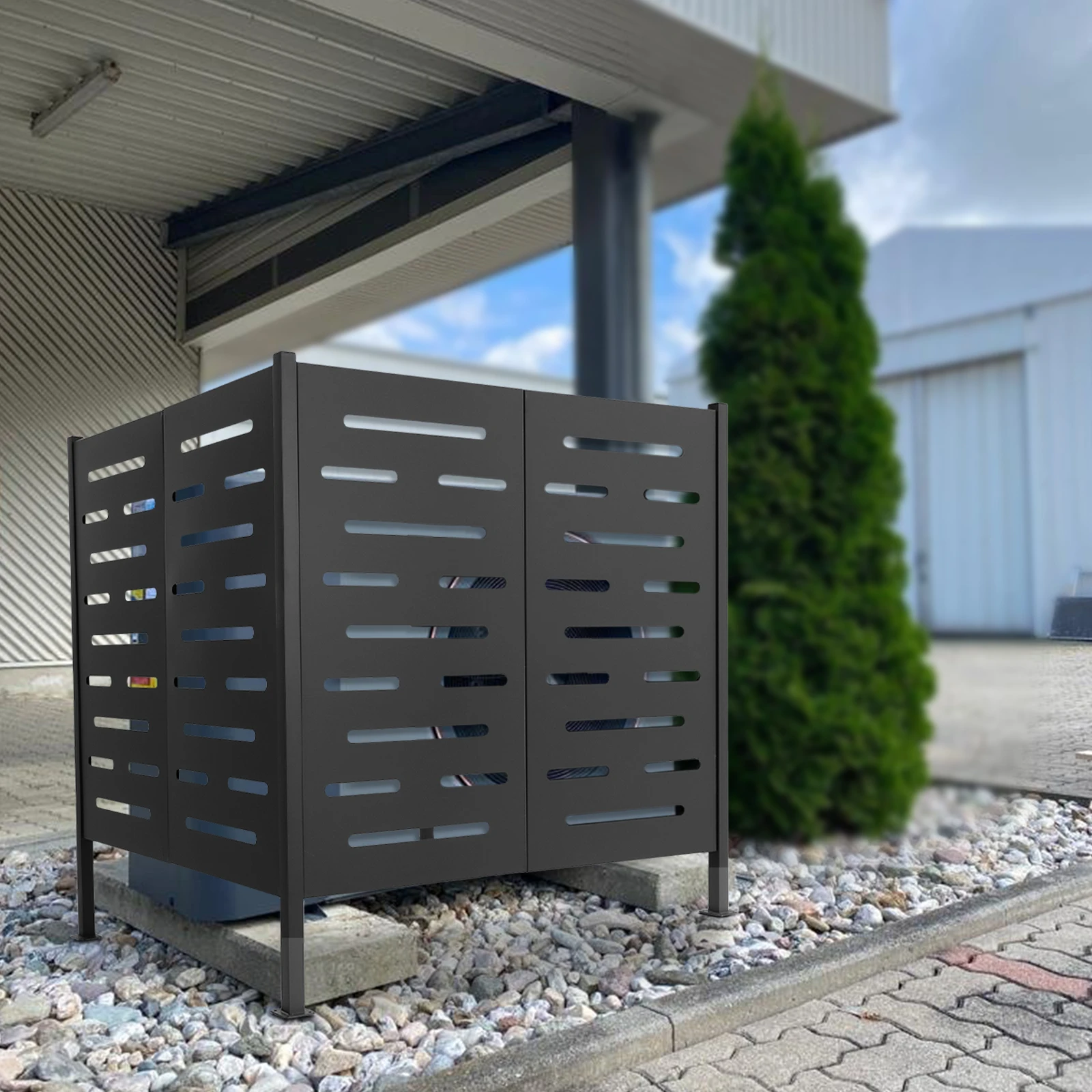 Темно-серая ограждение для кондиционера с термотрансформетром (дизайн с разделенными планками) - Скрывает кондиционер/смітники/оборудование для бассейна улучшает сад
Темно-серая ограждение для кондиционера с термотрансформетром (дизайн с разделенными планками) - Скрывает кондиционер/смітники/оборудование для бассейна улучшает сад