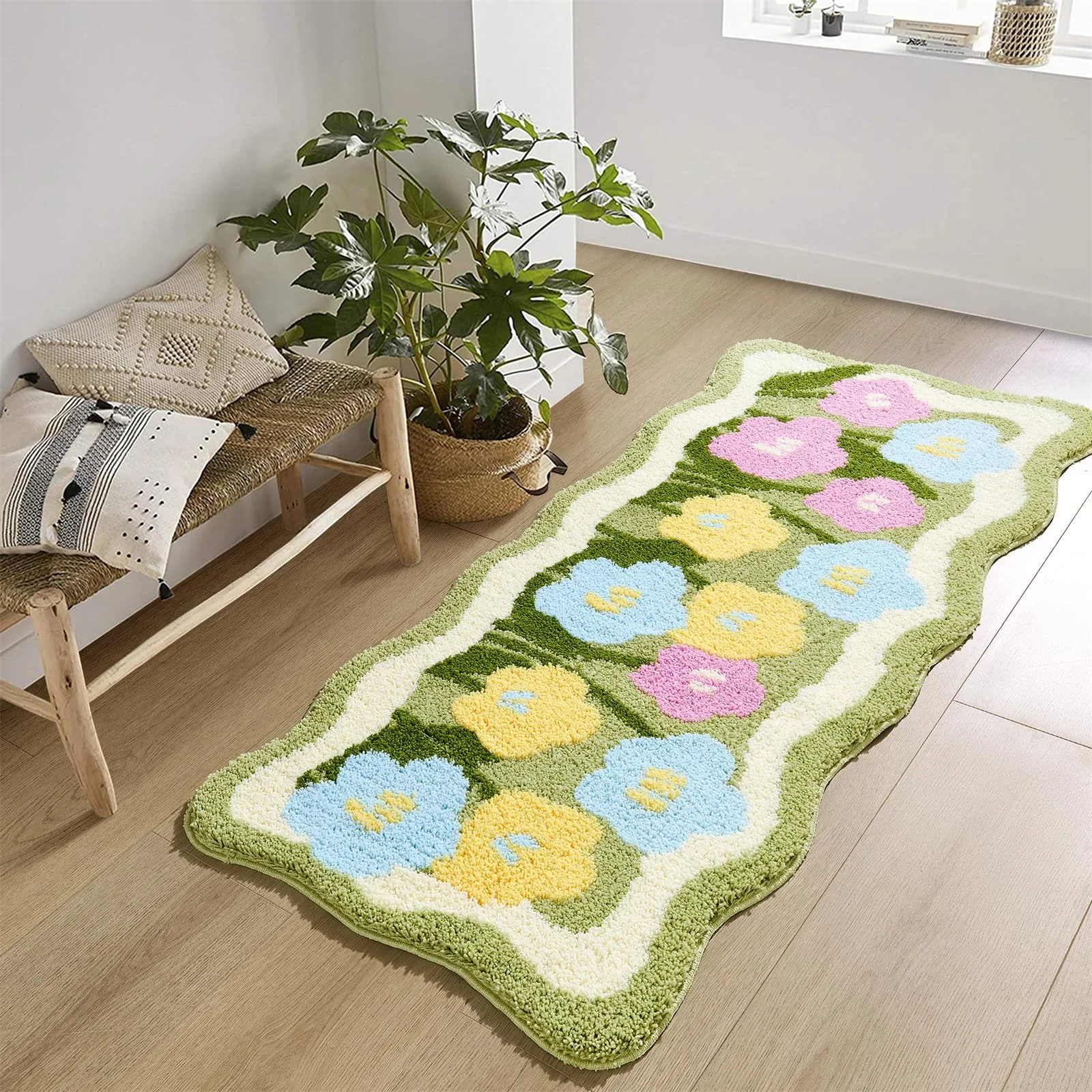 VIKAMA Floral Cute Bathroom Kitchen Runner Rugs Non-Slip Washable, Bohemian Chic Bedside Indoor Entrance Entryway Rugs, Shaggy
VIKAMA Floral Cute Bathroom Kitchen Runner Rugs Non-Slip Washable, Bohemian Chic Bedside Indoor Entrance Entryway Rugs, Shaggy